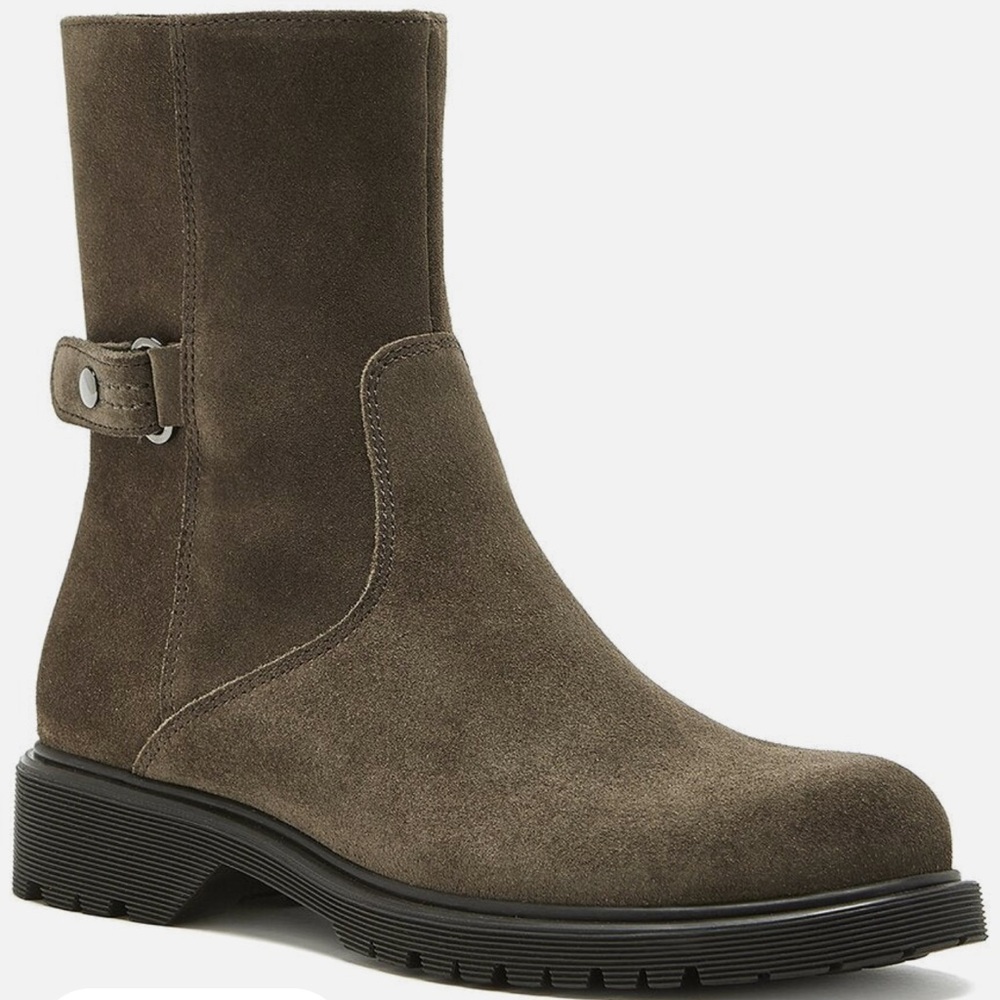 NEW La Canadienne Henry Oiled Suede Mid Calf Boots Brown Sz 6.5